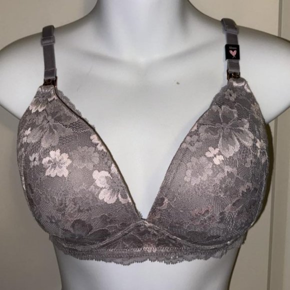 VICTORIA'S SECRET Wireless Nursing Bra Lace Bra 32DDD / 32F - Picture 2 of 7
